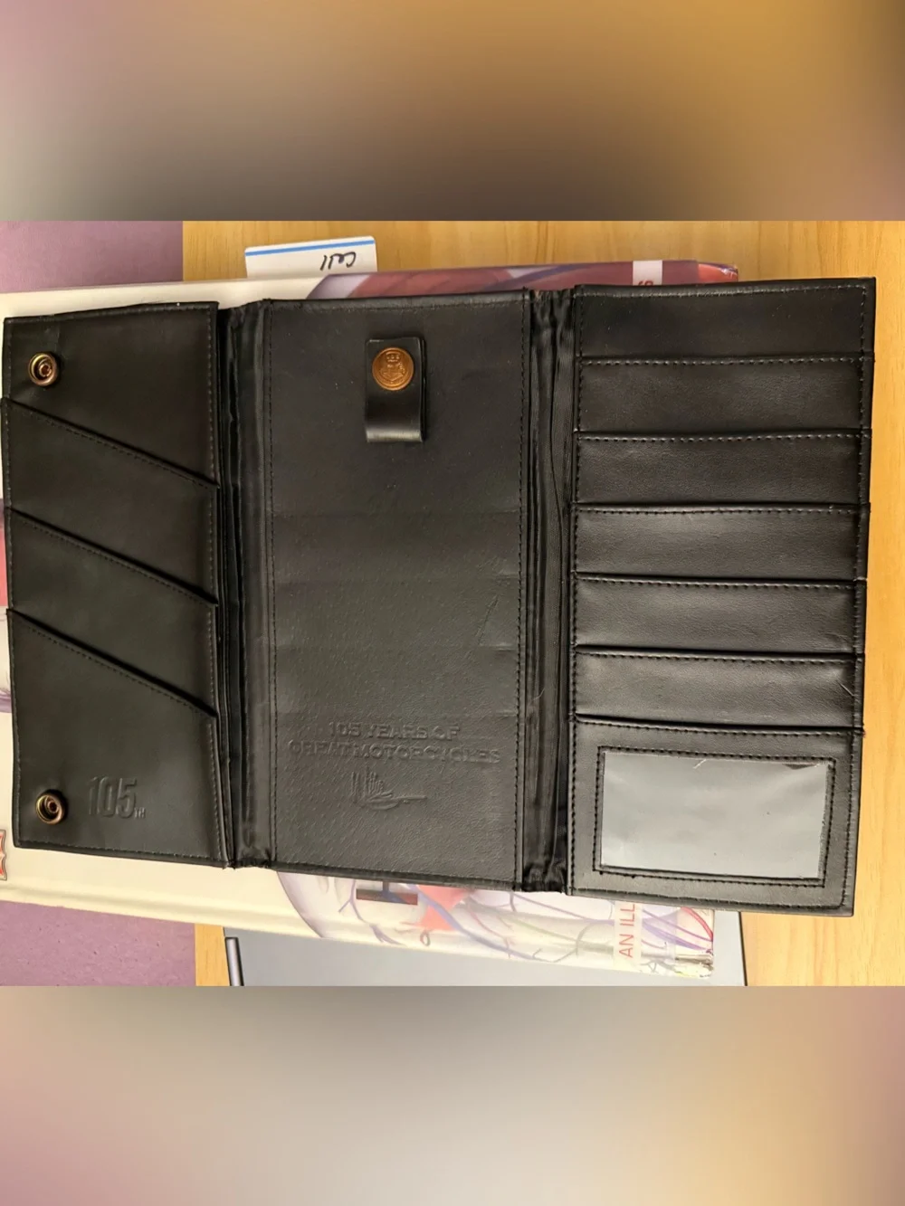 Harley-Davidson 105th Anniversary Black Leather Trifold Wallet